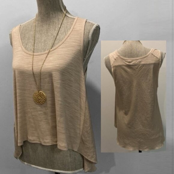 BCBGMaxAzria Oversized tan and brown tank top size small - Picture 1 of 13